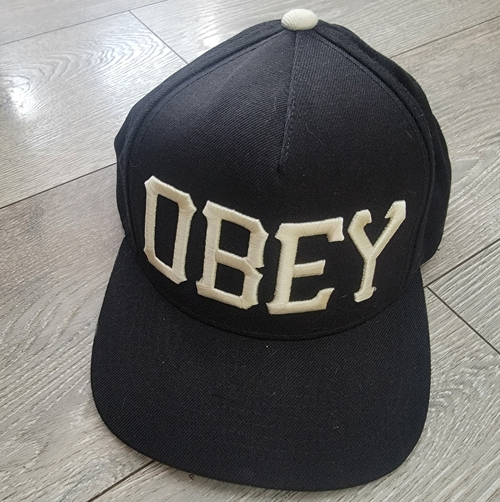 Obey Black Cap with White Logo